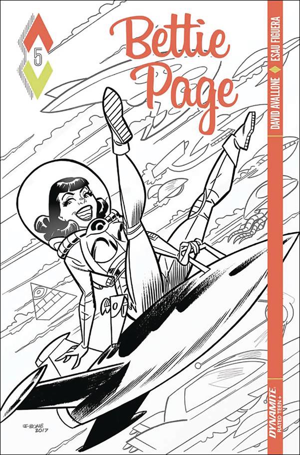 Bettie Page (2017) issue 5-D J. Bone 1:10 Black and White Cover