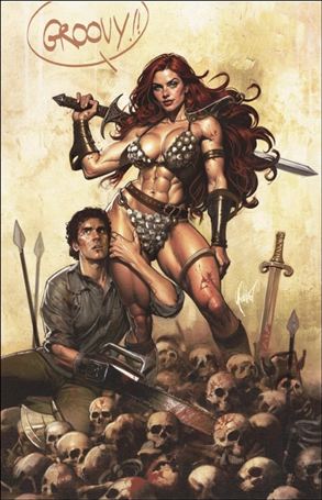 Red Sonja vs. the Army of Darkness issue 1-Y Retailer Excl. Cedric Poulat Virgin Cover 1/500