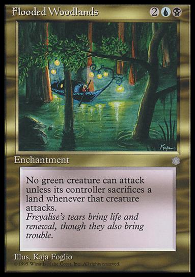 Magic the Gathering: Ice Age (Base Set) card 290 Flooded Woodlands