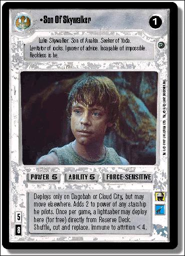 Star Wars: Dagobah Limited (Base Set) card 92 Son of Skywalker