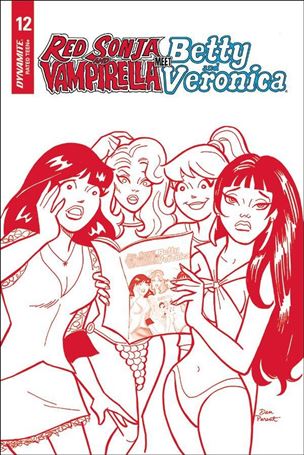 Red Sonja and Vampirella Meet Betty and Veronica issue 12-H Dan Parent 1:15 Red & White Cover