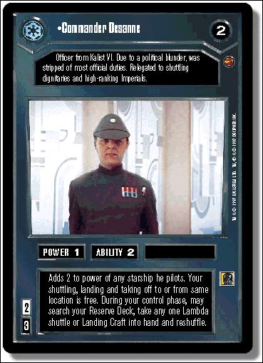Star Wars: Cloud City Limited (Base Set) card 12 Commander Desanne