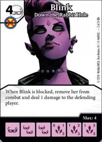 Marvel Dice Masters Dark X-Men Team Pack card 2 Blink: Down the Rabbit Hole