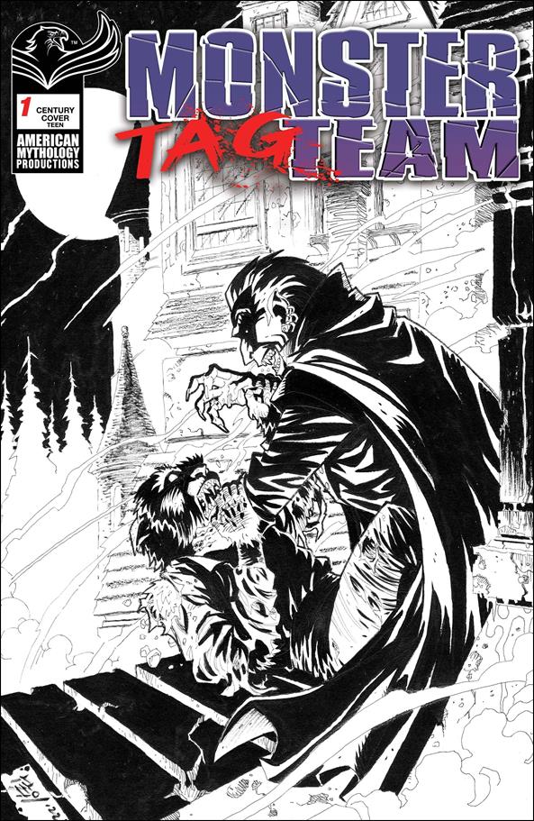 Monster Tag Team issue 1-D Neil Vokes B&W Cover