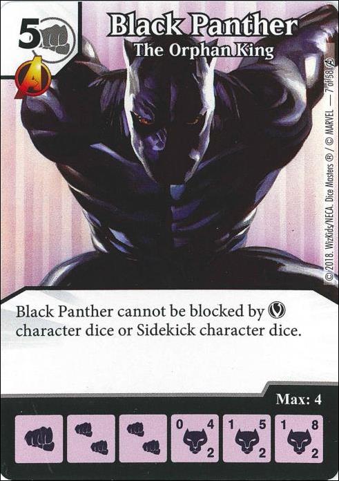 Marvel Dice Masters Avengers Infinity Campaign Box  card 7 Black Panther: The Orphan King