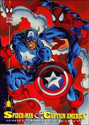 Amazing Spider-Man (Base Set) card 90 Spider-Man & Captain America