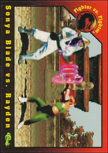 Mortal Kombat (Base Set) card 13 Sonya Blade vs. Rayden
