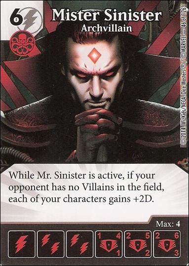 Marvel Dice Masters Uncanny X-Men  card 46 Mister Sinister: Archvillain