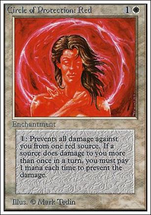 Magic the Gathering: Unlimited (Base Set) card 13 Circle of Protection: Red