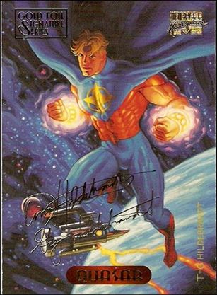 1994 Marvel Masterpieces (Gold-Foil Signature Parallel Base Set) card 96 Quasar