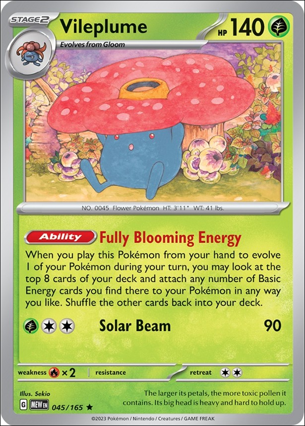 Pokemon: Scarlet & Violet - 151 (Base Set) card 045/165 Vileplume (Holofoil)