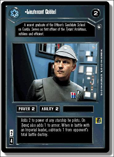 Star Wars: Hoth Limited (Base Set) card 9 Lieutenant Cabbel