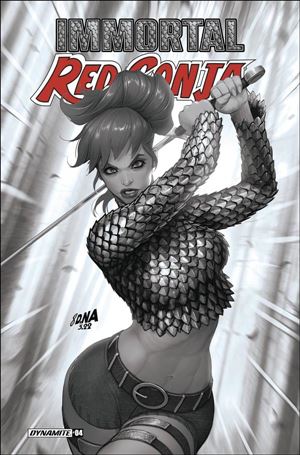 Immortal Red Sonja issue 4-G David Nakayama Black & White Cover