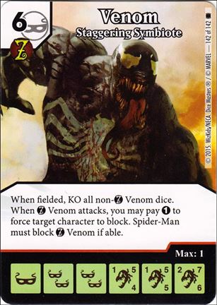 Marvel Dice Masters Amazing Spider-Man card 142 Venom: Staggering Symbiote