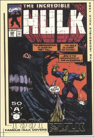 Hulk Film and Comic Cards (Famous Hulk Covers Subset) card FC36 The Incredible Hulk Cover #384 - 1991