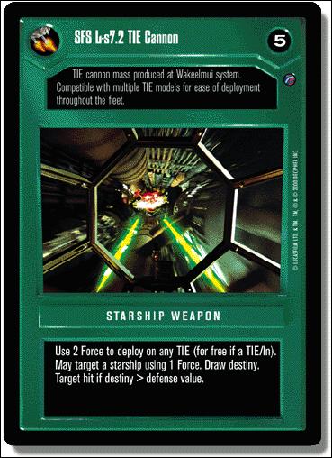 Star Wars: Death Star II Limited (Base Set) card 91 SFS L-s7.2 TIE Cannon