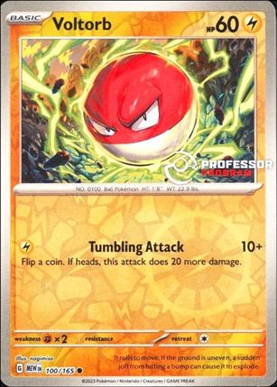 Pokemon: Scarlet & Violet - 151 (Base Set) card 100/165-C Voltorb (Reverse Holo) "Professor Program" Stamp