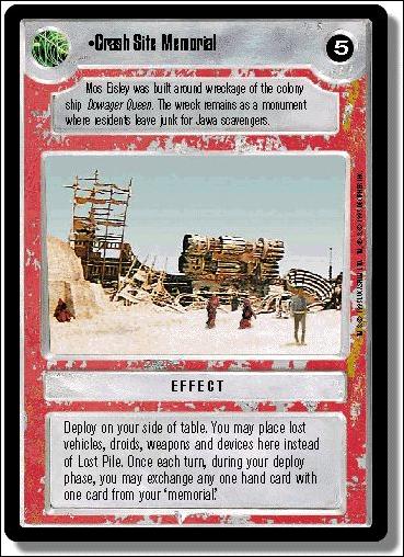 Star Wars: Premiere Limited (Base Set) card 207 Crash Site Memorial