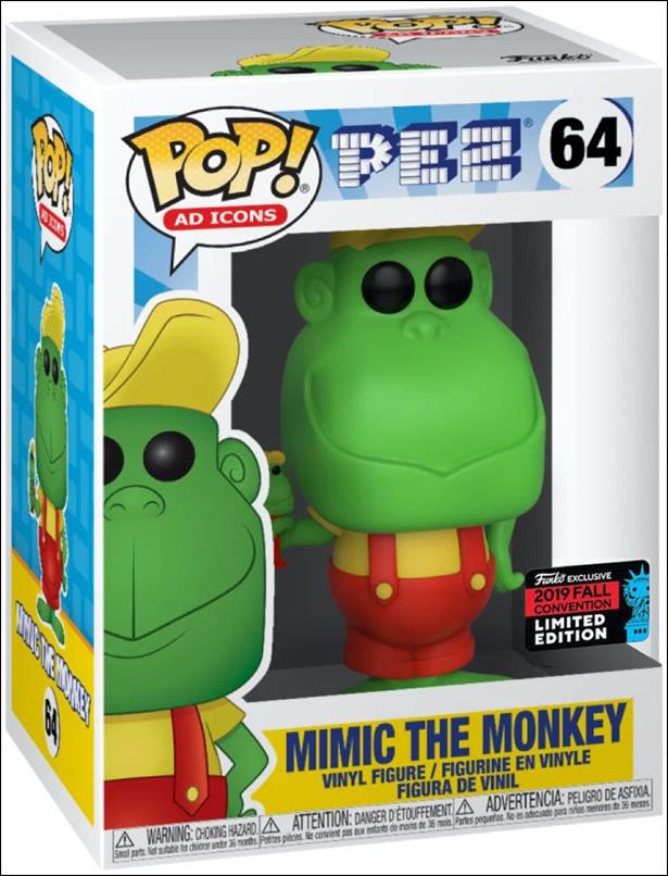 POP! Ad Icons figure 64-B Mimic the Monkey (Red Overalls) Fall Con Exclusive