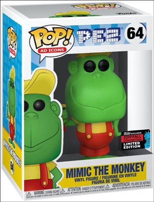 POP! Ad Icons figure 64-B Mimic the Monkey (Red Overalls) Fall Con Exclusive