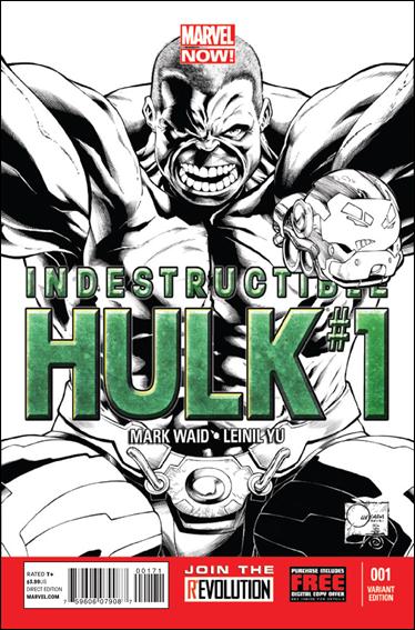 Indestructible Hulk issue 1-E Joe Quesada 1:150 Sketch Cover