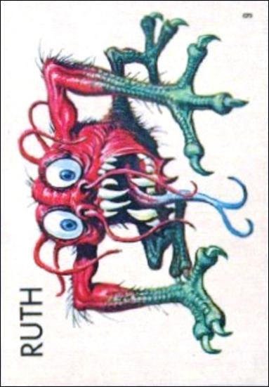 Ugly Stickers (1965) (Base Set) card 9-D Ruth