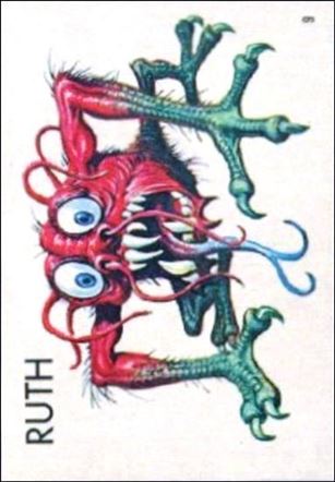 Ugly Stickers (1965) (Base Set) card 9-D Ruth