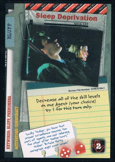 X-Files: Premiere Edition (Base Set) card XF96-0106v1 Sleep Deprivation