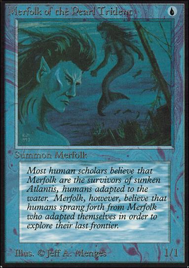 Magic the Gathering: Limited Edition Alpha (Base Set) card 66 Merfolk of the Pearl Trident
