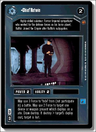 Star Wars: Cloud City Limited (Base Set) card 11 Chief Retwin