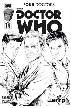 Doctor Who Event 2015: Four Doctors issue 1-M Hastings Black & White Cover