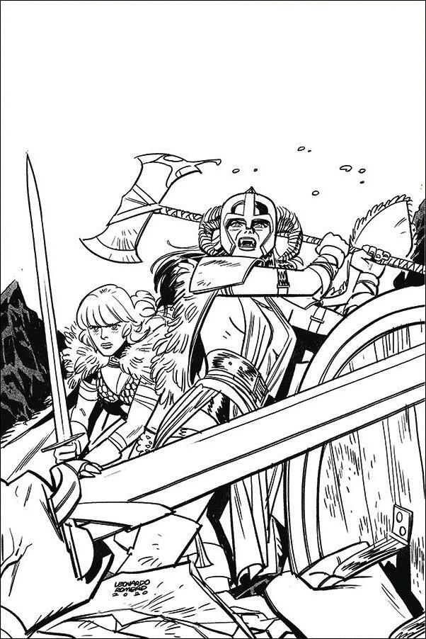 Vampirella / Red Sonja issue 10-K Leonardo Romero 1:15 Black & White Virgin Cover