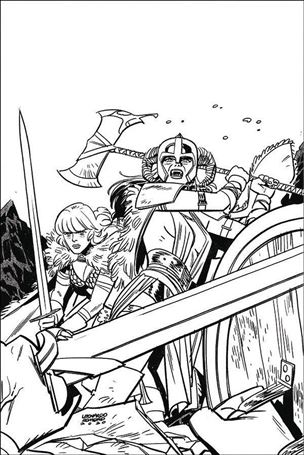 Vampirella / Red Sonja issue 10-K Leonardo Romero 1:15 Black & White Virgin Cover