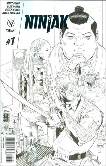 Ninjak (2015) issue 1-J Clay Mann Retailer Black & White Cover