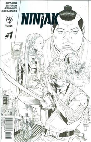 Ninjak (2015) issue 1-J Clay Mann Retailer Black & White Cover