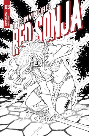 Invincible Red Sonja issue 4-K Amanda Conner 1:15 Black & White Cover