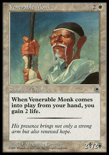 Magic the Gathering: Portal (Base Set) card 35 Venerable Monk