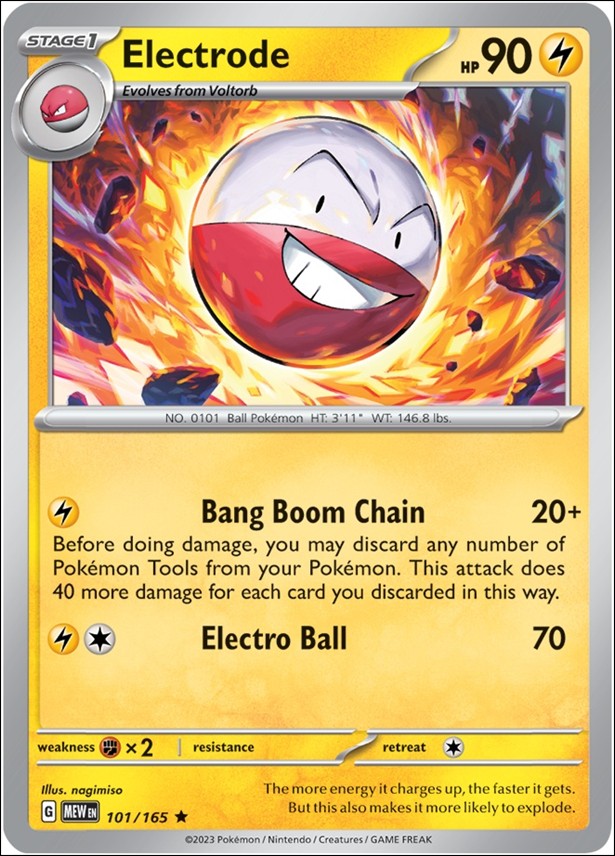 Pokemon: Scarlet & Violet - 151 (Base Set) card 101/165 Electrode (Holofoil)