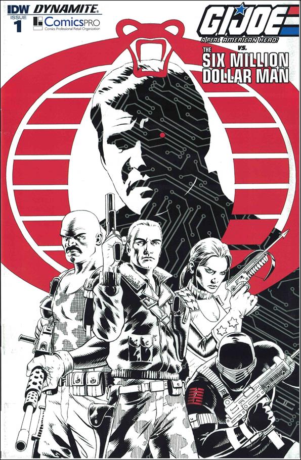G.I. Joe: A Real American Hero vs The Six Million Dollar Man issue 1-E John Cassaday ComicsPRO Black and White Cover