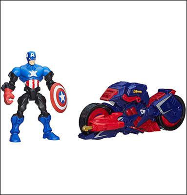 Marvel Super Hero Mashers (Vehicles)  figure 1-B Captain America with The Capcycle (Loose)