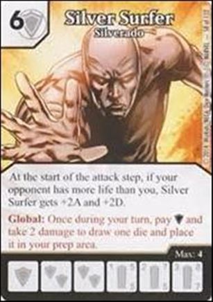 Marvel Dice Masters Avengers vs. X-Men  card 58 Silver Surfer: Silverado