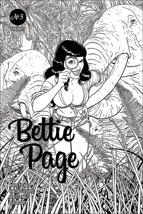 Bettie Page (2020) issue 3-I Kano 1:10 Black & White Cover
