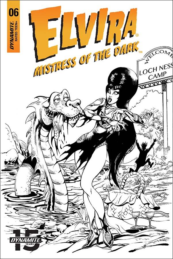 Elvira, Mistress of the Dark (2018) issue 6-I Roberto Castro 1:15 Black & White Cover