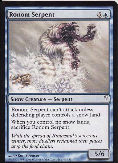 Magic the Gathering: Coldsnap (Base Set) card 45 Ronom Serpent