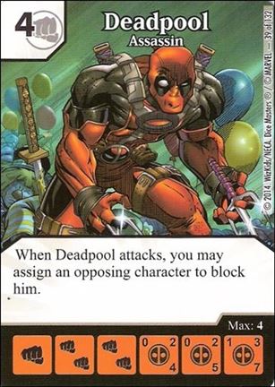 Marvel Dice Masters Avengers vs. X-Men  card 39 Deadpool: Assassin