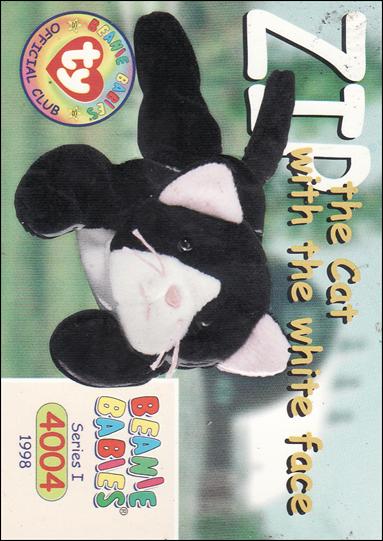 Beanie Babies Series 1 (Base Set) card 149 Zip the Cat With the White Face