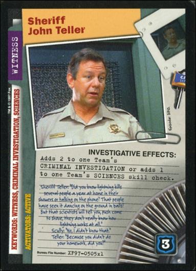 X-Files: 101361 (Base Set) card XF97-050x1 Sheriff John Teller