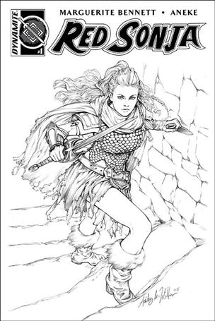 Red Sonja (2016/01) issue 1-M Ashley WItter AOD Collectables B&W Cover 1/200
