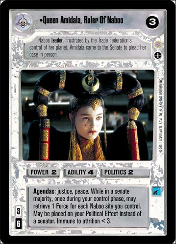 Star Wars: Coruscant Limited (Base Set) card 117 Queen Amidala, Ruler of Naboo