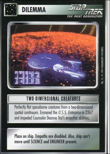 Star Trek: Premiere Unlimited (Base Set) card 53 Two-Dimensional Creatures